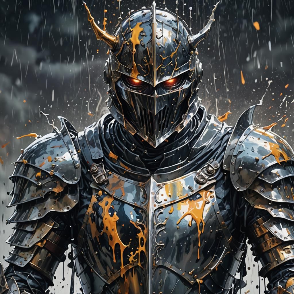 Knight's Armor Melts in Surreal Anime Style