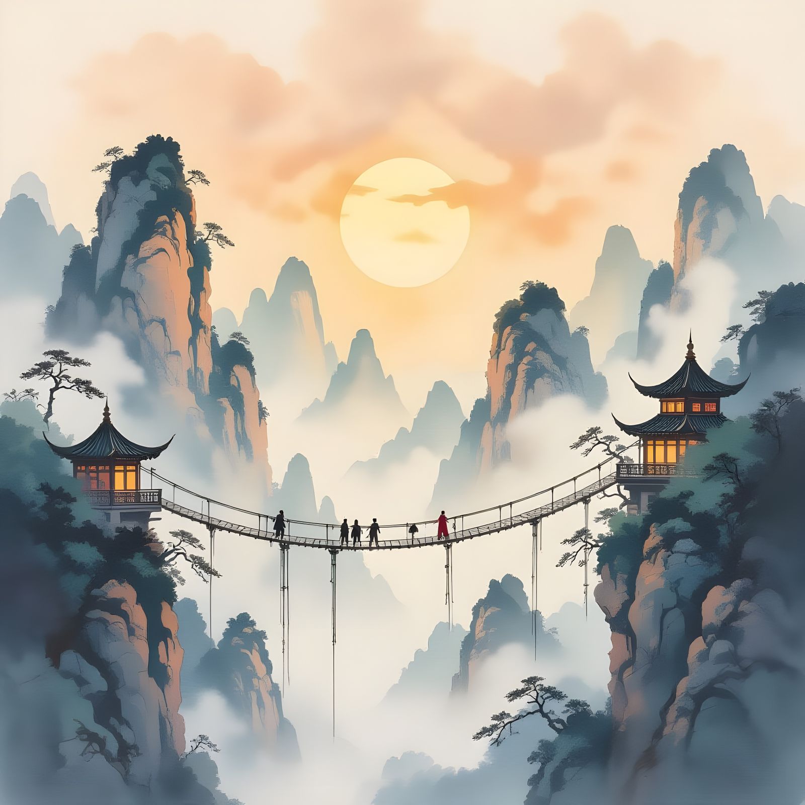 Surreal Landscape with Dragon in Roger Dean Style