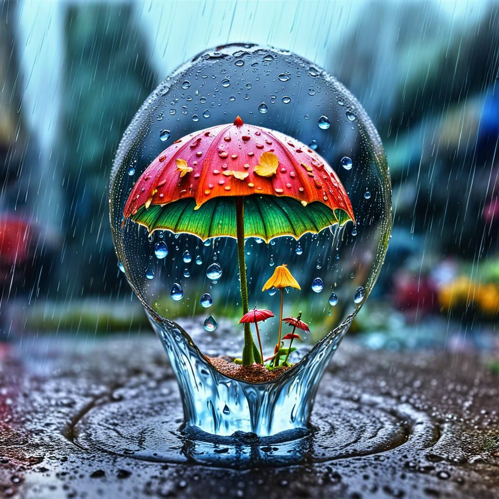 Fairy World Inside a Raindrop: Graffiti Art
