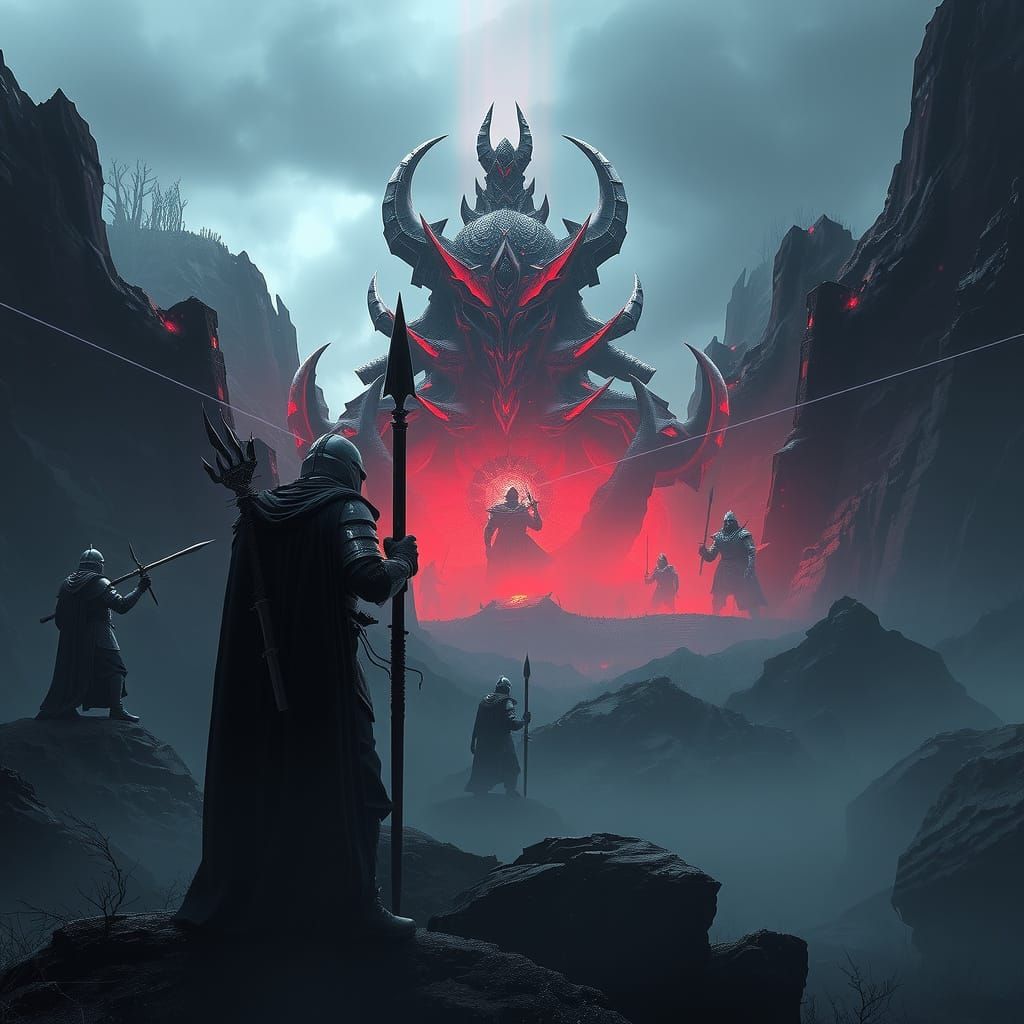 Warrior in Valley of Gog: 3D Dark Fantasy Art