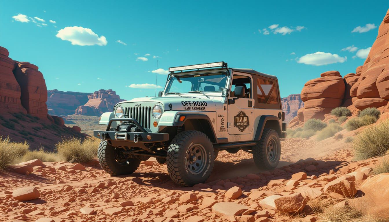 Vintage Jeep Off-Road Travel Insurance Adventure