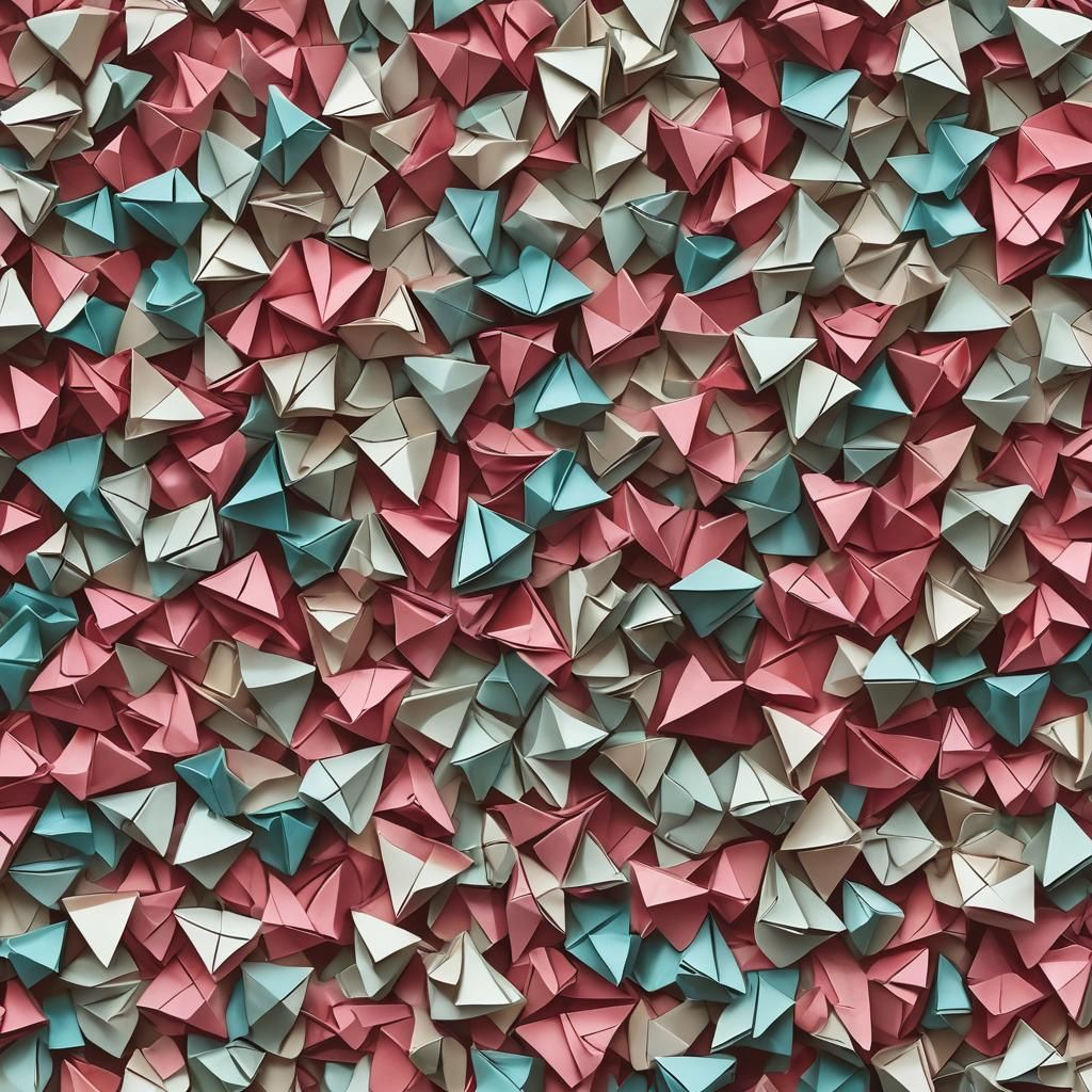Intricate Origami Papercraft Sculpture in Soft Focus