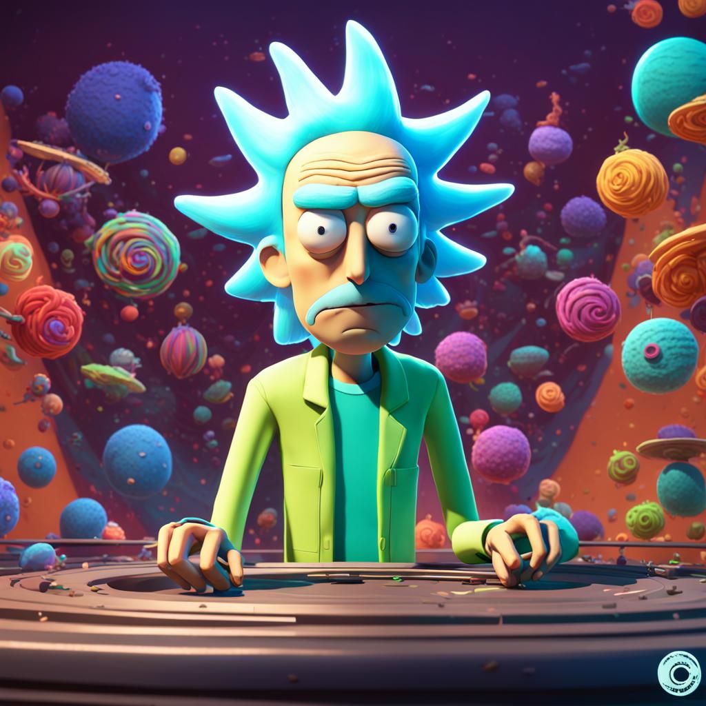 Rick Sanchez 3D Digital Art, Pixar Style