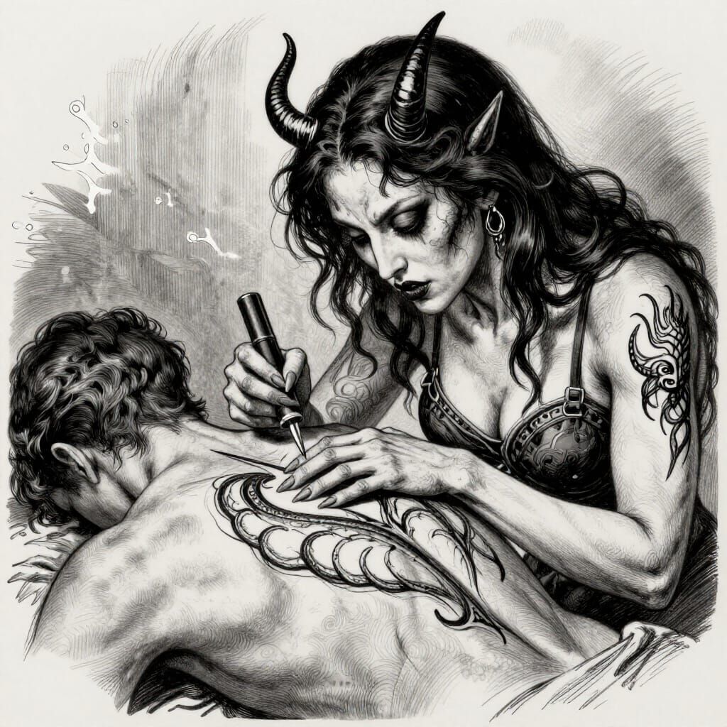 Demonic Tattooist Inflicts Curse with Needle