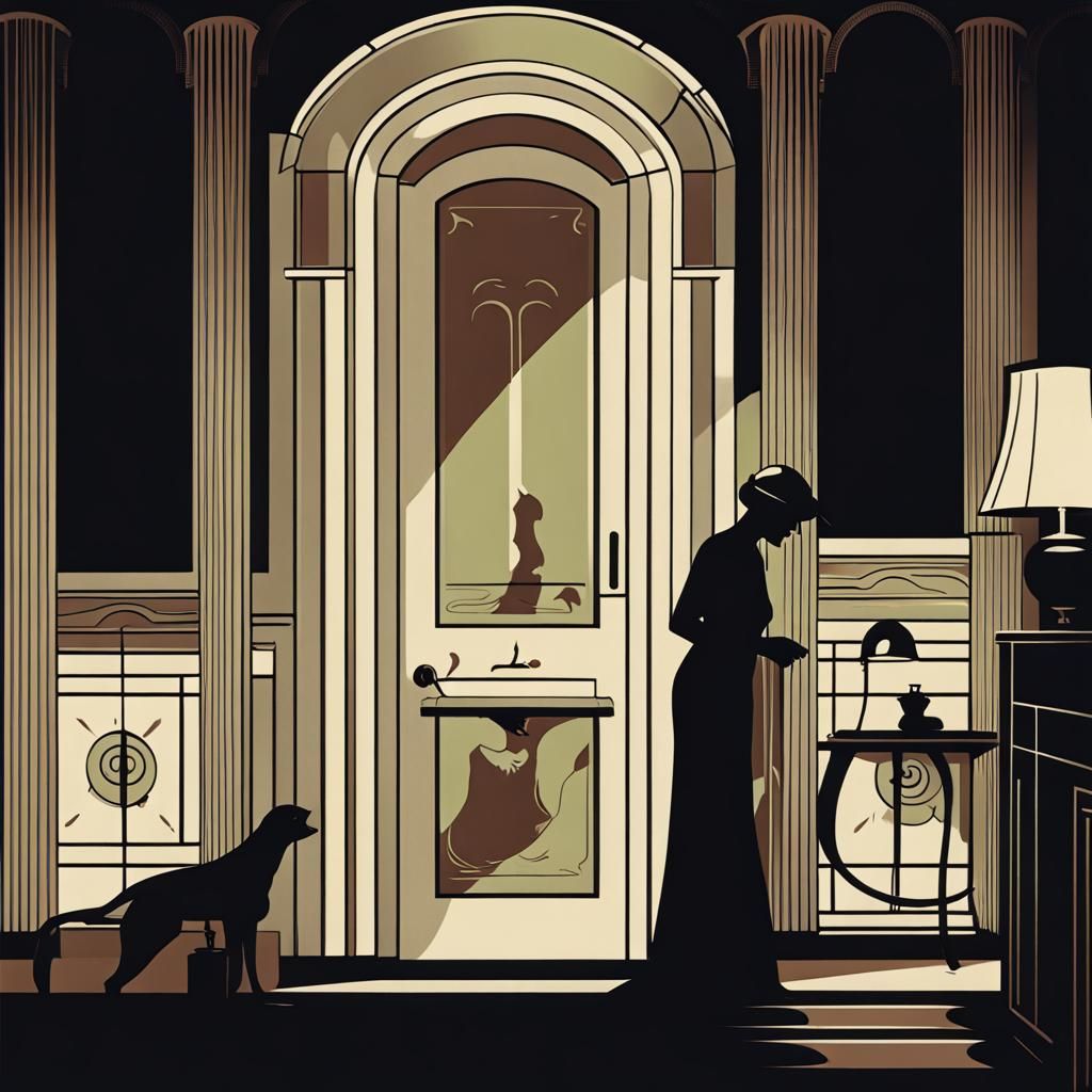 Art Deco Silkscreen Book Cover Illustration