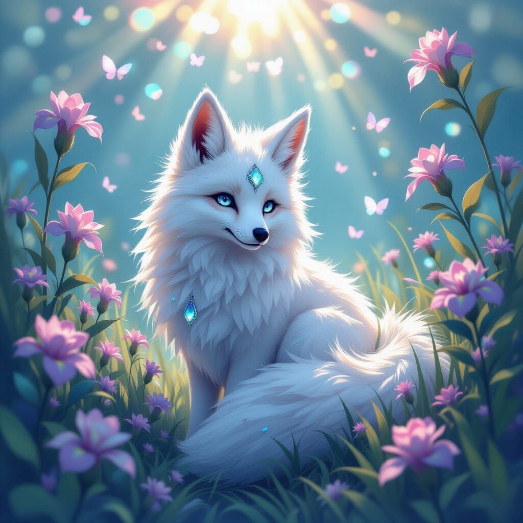 Whimsical Fur Creature in Dreamlike Fantasy Style