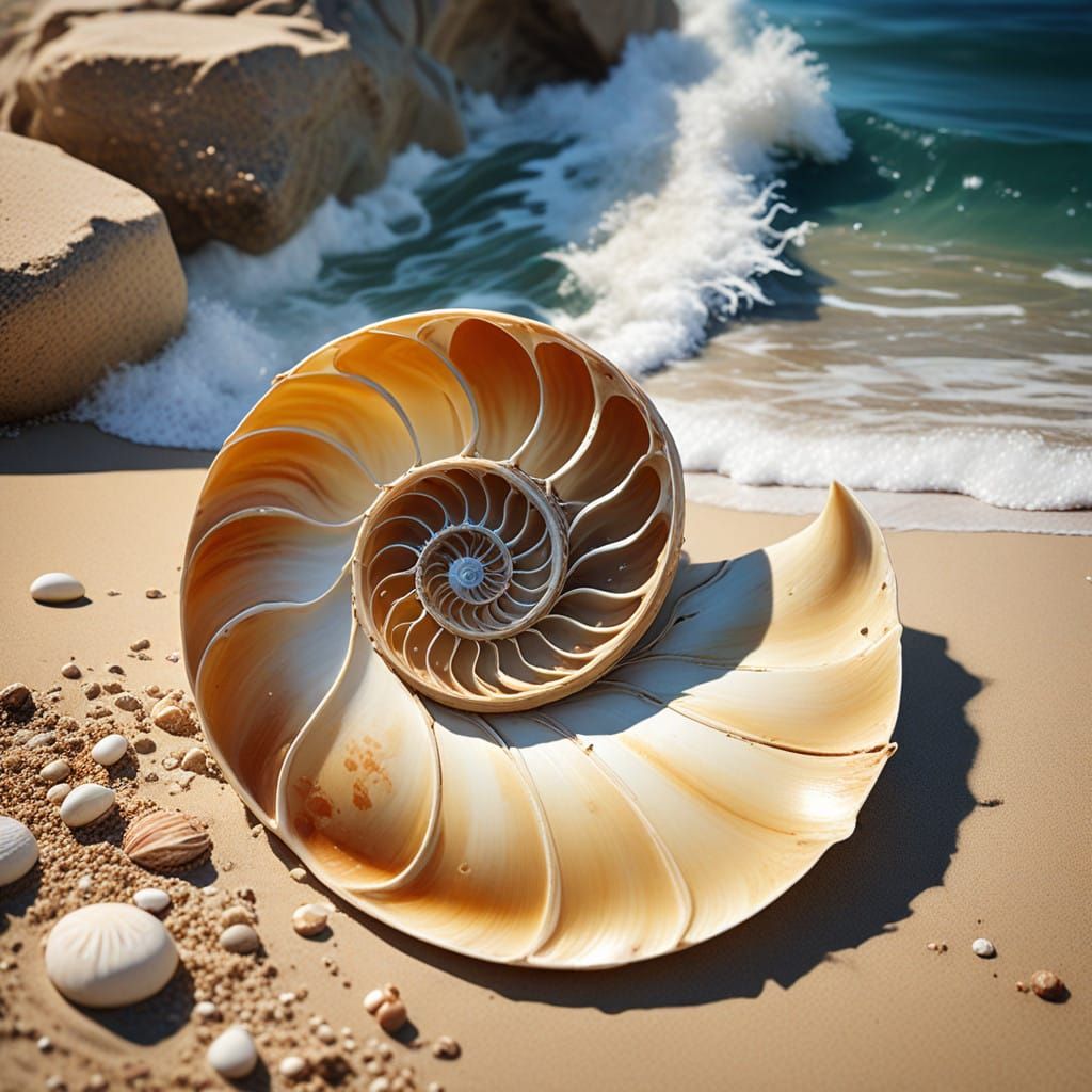 Nautilus Shell is an example of Math's Fibonacci Spiral