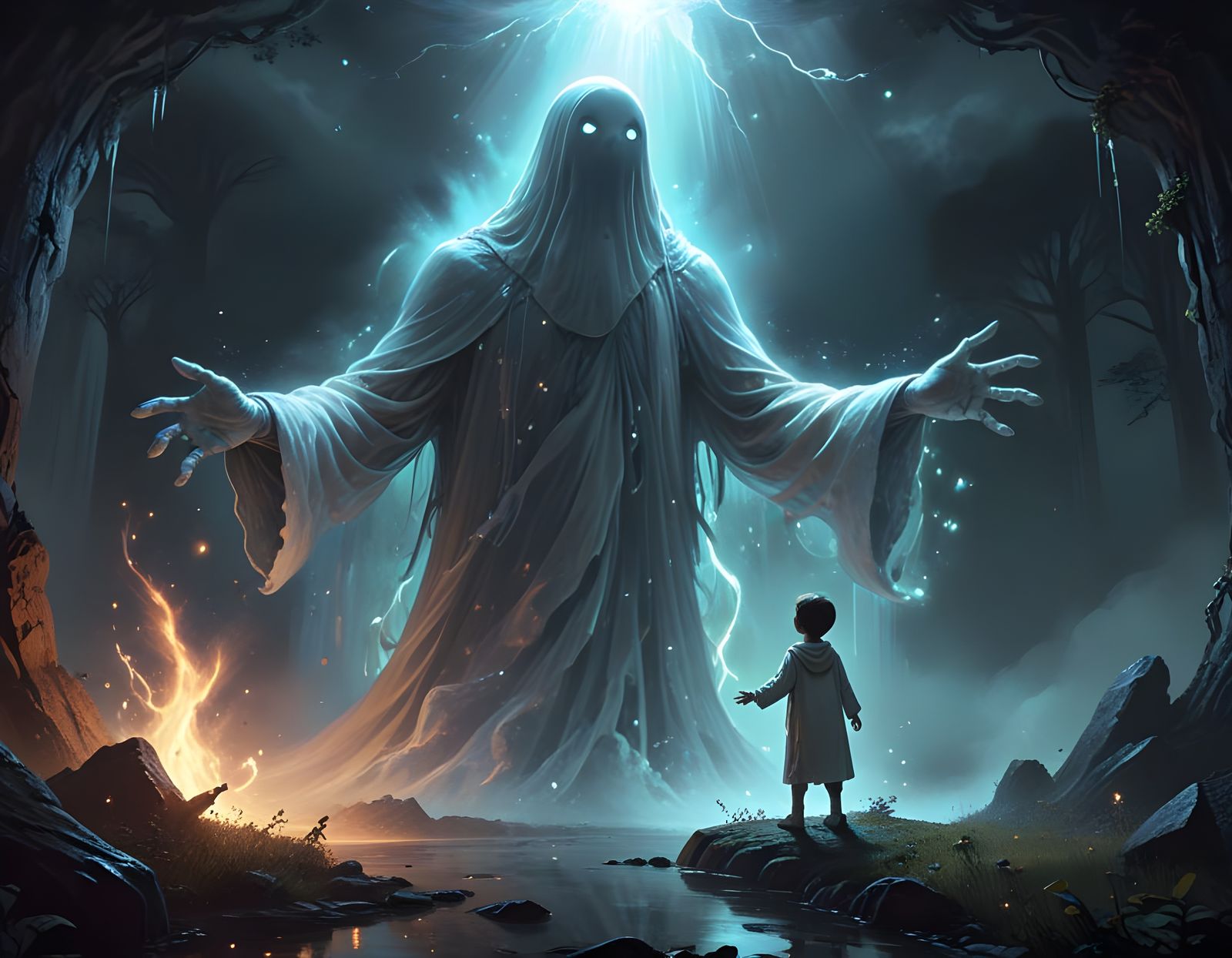 Ethereal Encounter in a Digital Realm