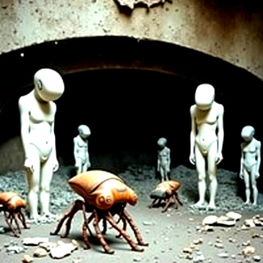 Cyberpunk Post-Industrial Wasteland in Fading Plaster and Ru...