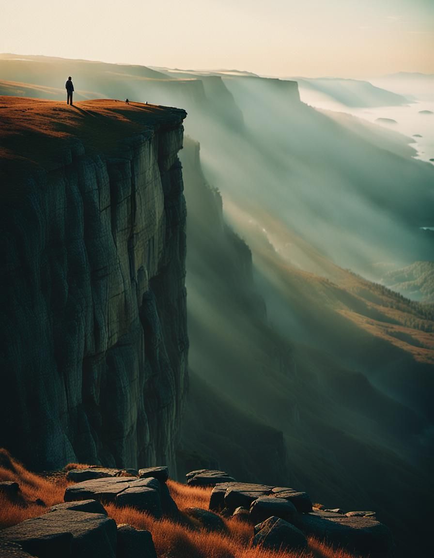 Epic Landscape at Sunset: Cinematic Film Still