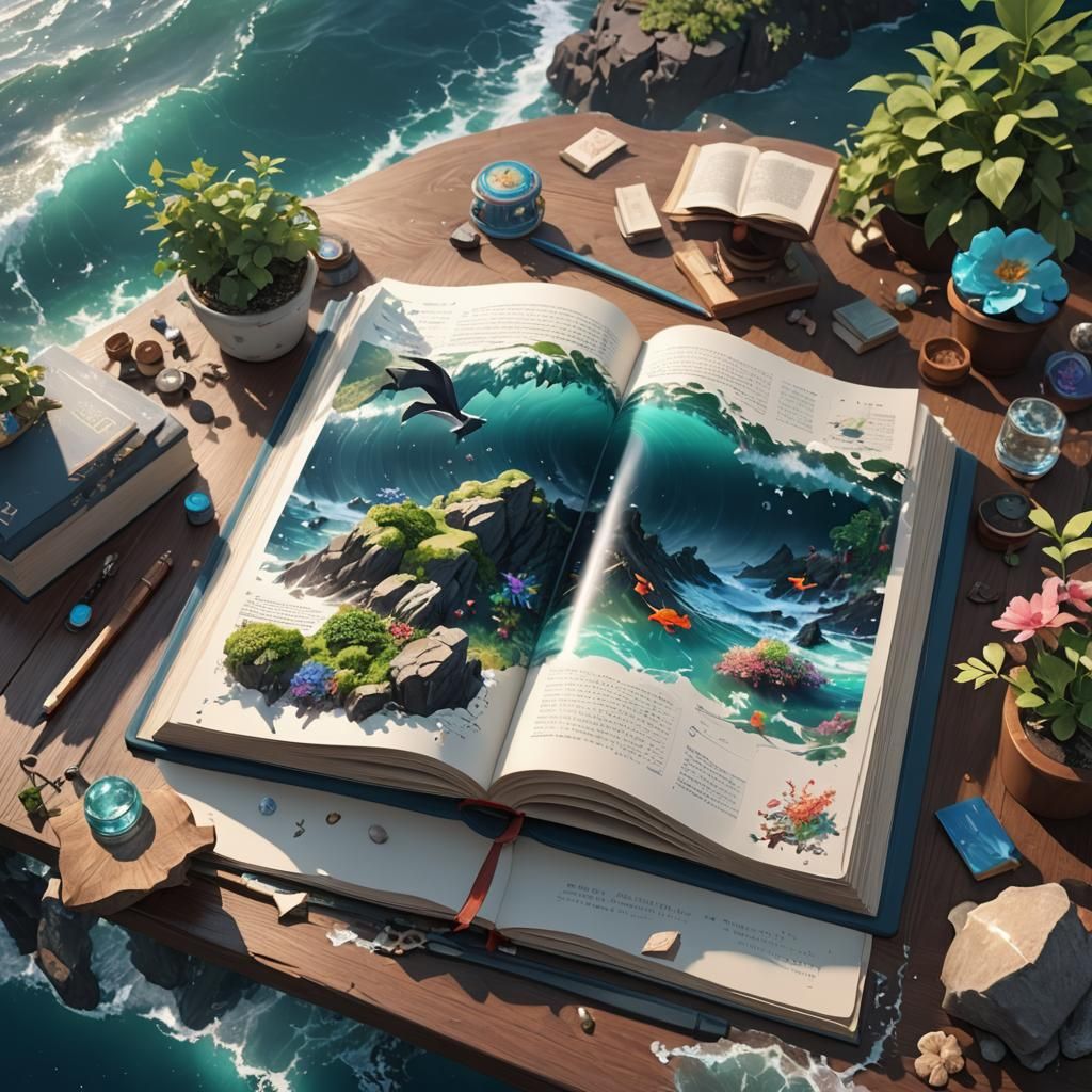 Vibrant Life Springs from Book in 3D Anime Art