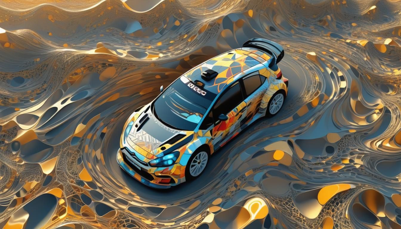 Abstract Vector Fractal WRC Car with 3D Shading