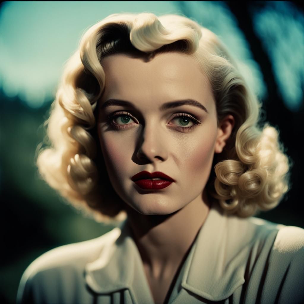 1930s Blonde in Harlow-Monroe Style, Film Portrait