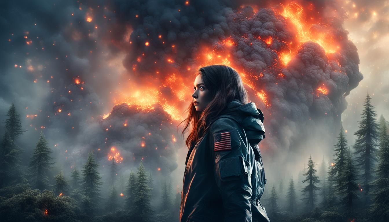 Female Villain in Forest Fire After Meteorite Blast