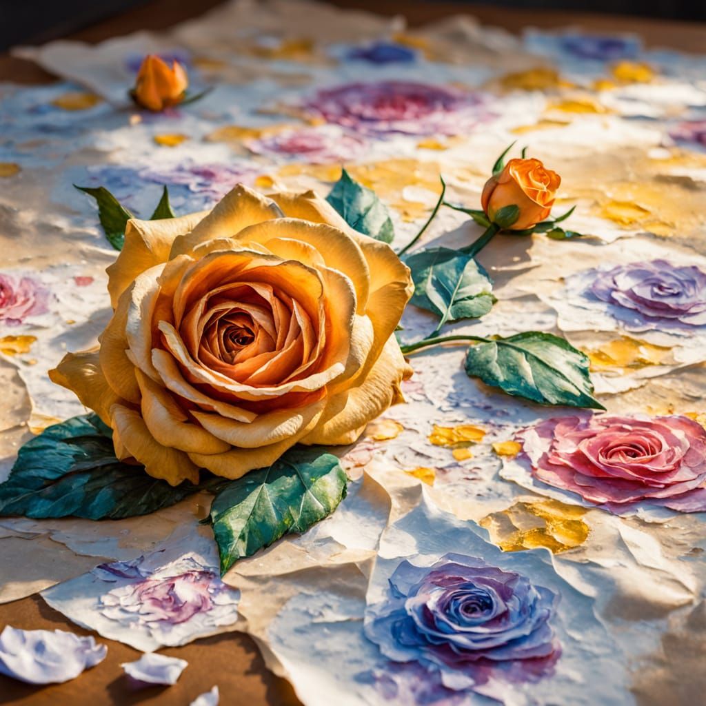 Vibrant Neo-Impressionist Rose in Soft Focus