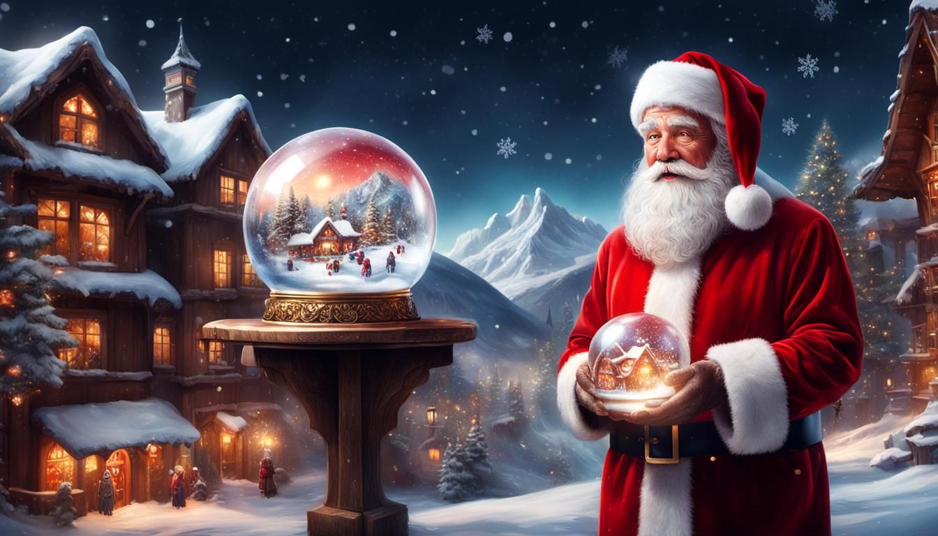 Surreal Santa Claus Scene in Hyperrealistic Concept Art