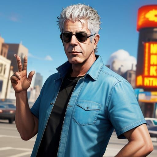 Anthony Bourdain as Fortnite Character in Sunglasses