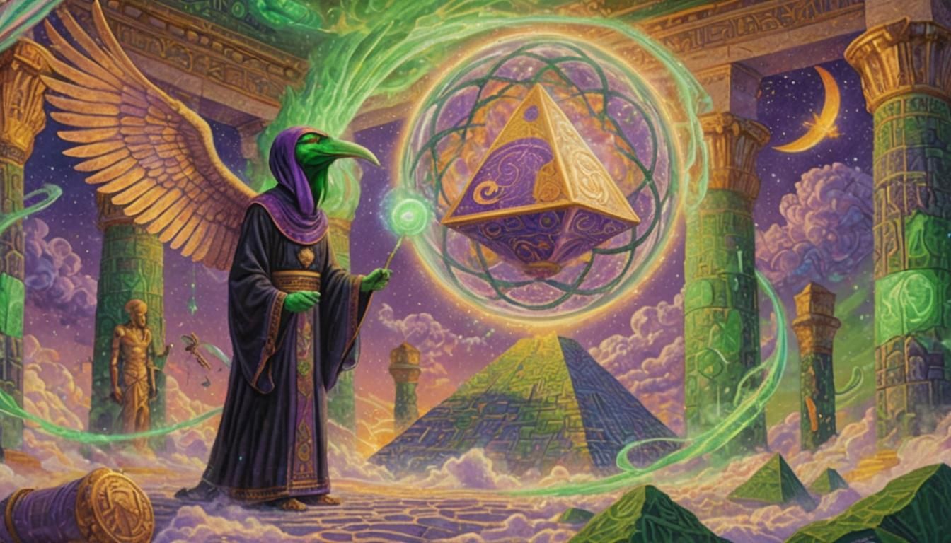 Thoth Levitation: Renaissance Futurism Portrait