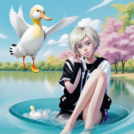 Miley Cyrus Duck in Anime Style