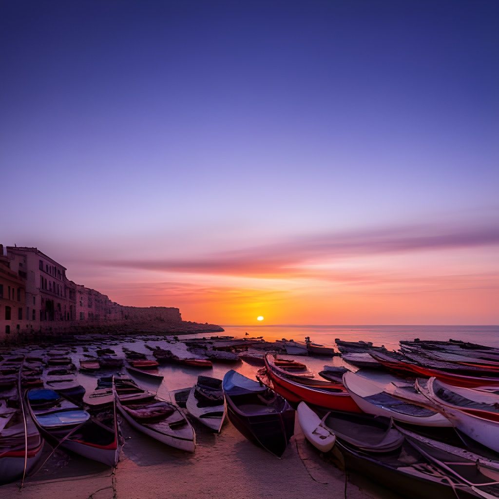 Vibrant Sicilian Sunset Over the Sea