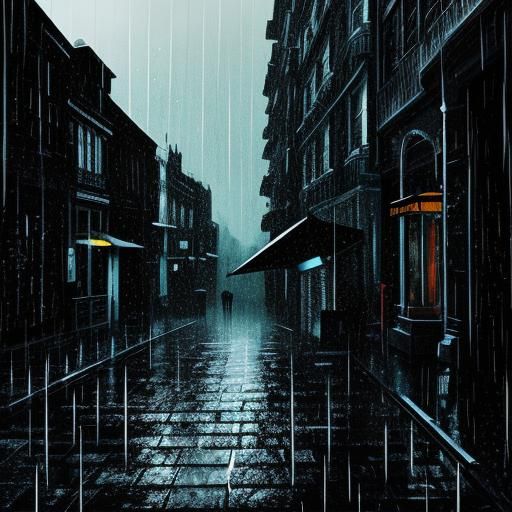 Dynamic High Contrast Rain Scene