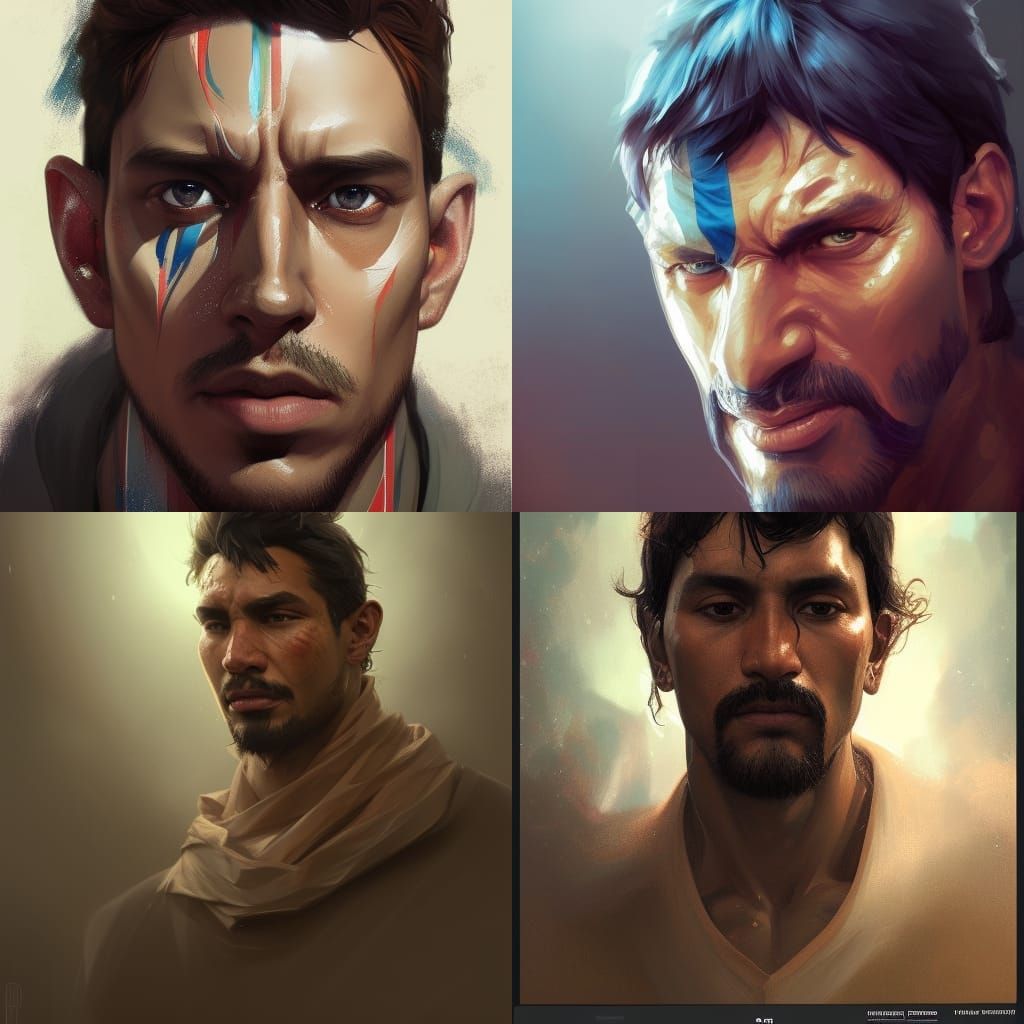 Detailed Portrait of Paraguay Man, Digital Art