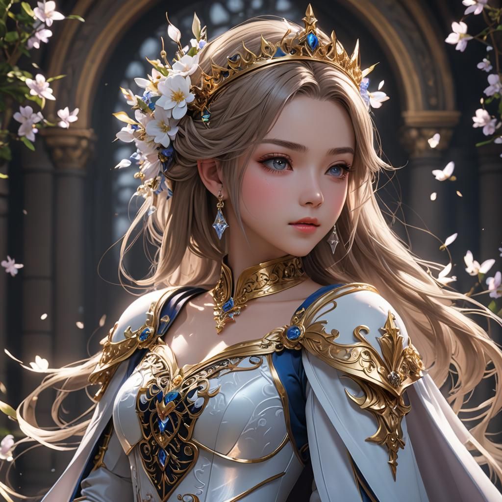 Anime Princess in 3D, Inspired by WLOP