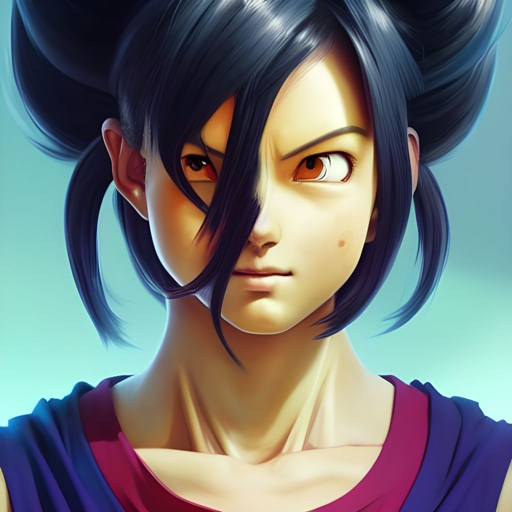 Bulma and Chichi Portrait in Art Nouveau Style