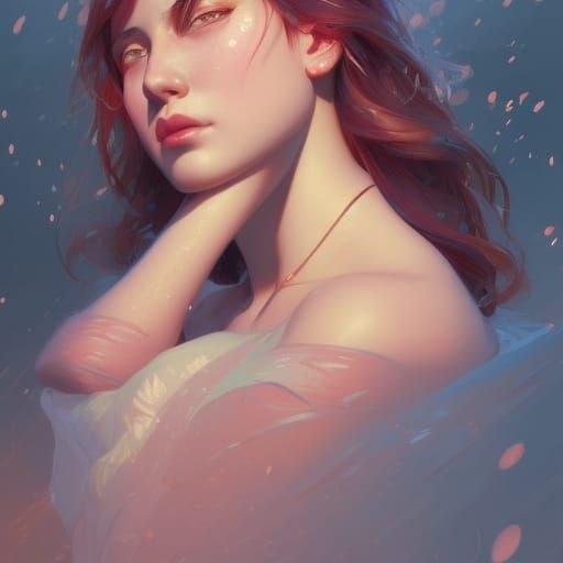 Two Girls Kissing Goodnight: Detailed Portrait