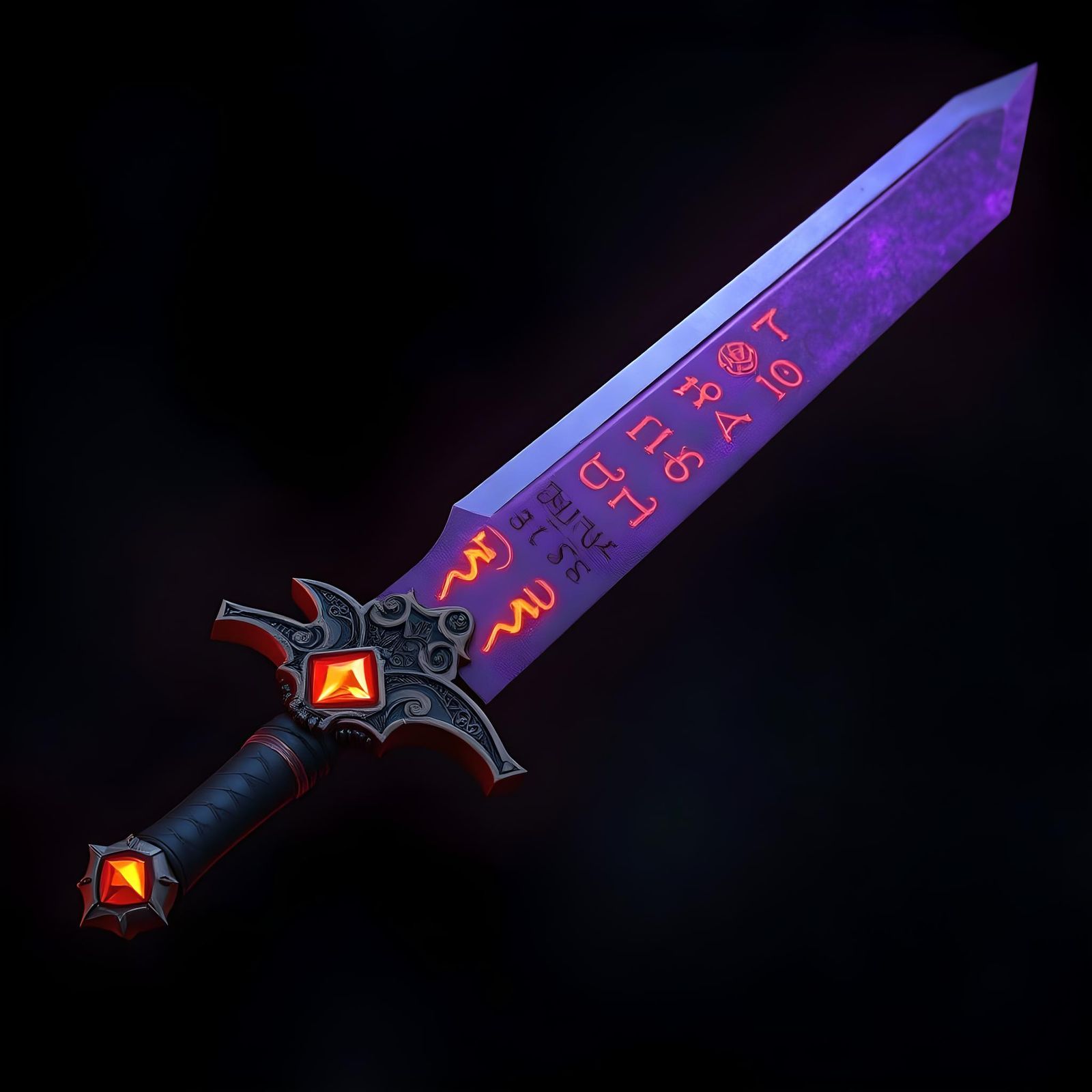 Cursed Sword of Darkness with Mystical Inscriptions
