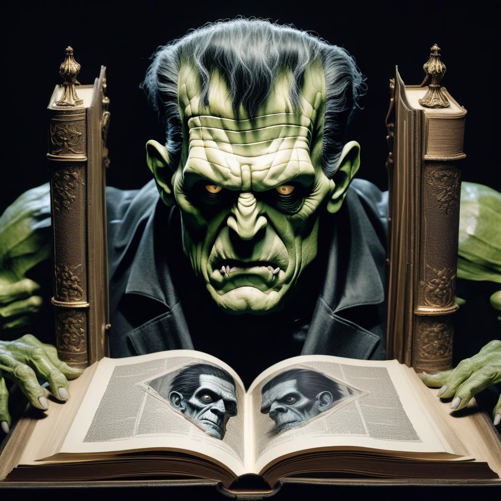 Frankenstein's Monster Emerges: Baroque Gothic Illustration