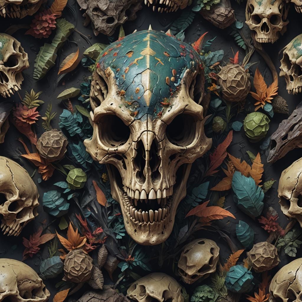 Detailed Dinosaur Skull Matte Painting