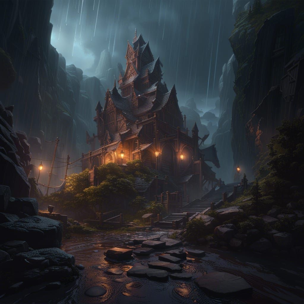 Dark Fantasy Mountain Stronghold in Unreal Engine