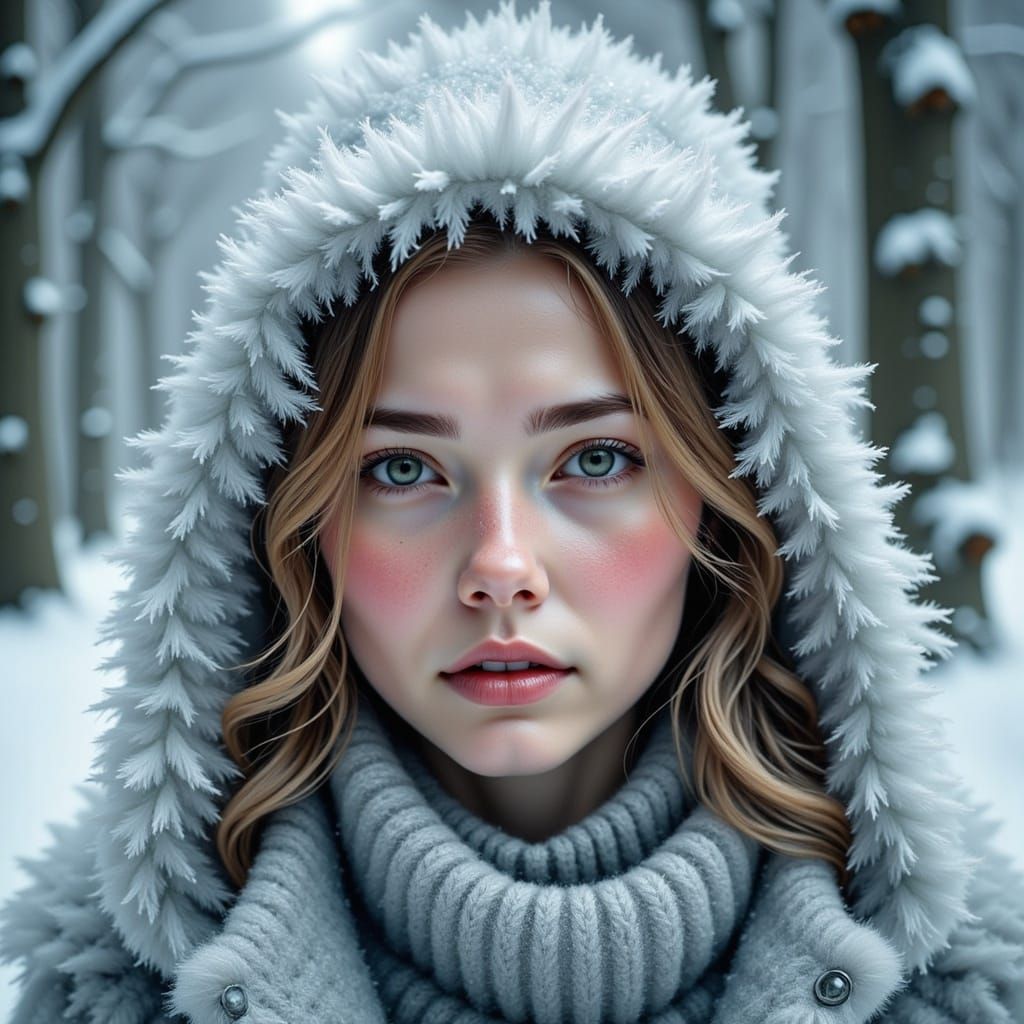 Personification of Softly Falling Snow: AI Portrait