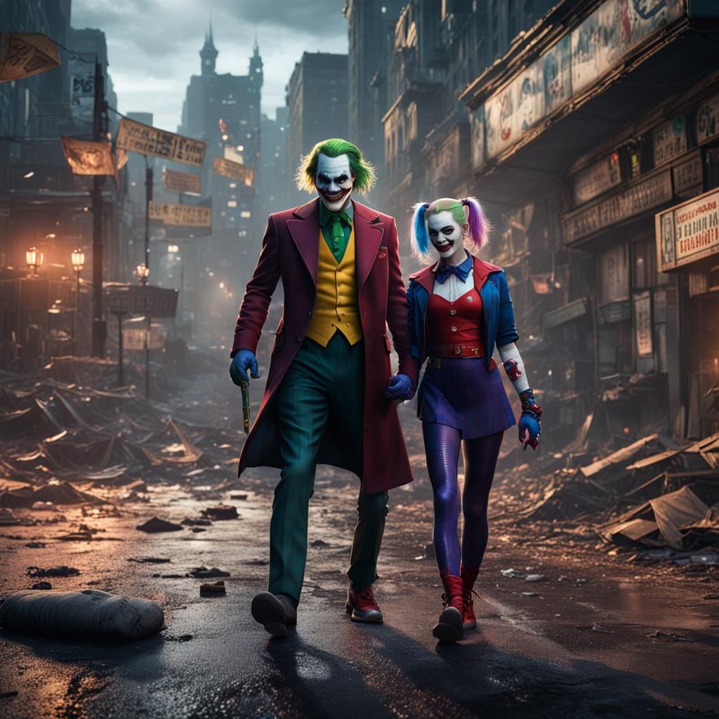 Harley Quinn and the Joker Concept Art