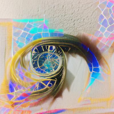 Geometric Iridescent Ouroboros Design