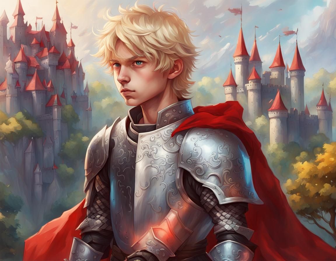 Handsome Knight in Silver Armor: Fantasy Art