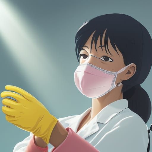 Female Dentist in Anime Style by Makoto Shinkai