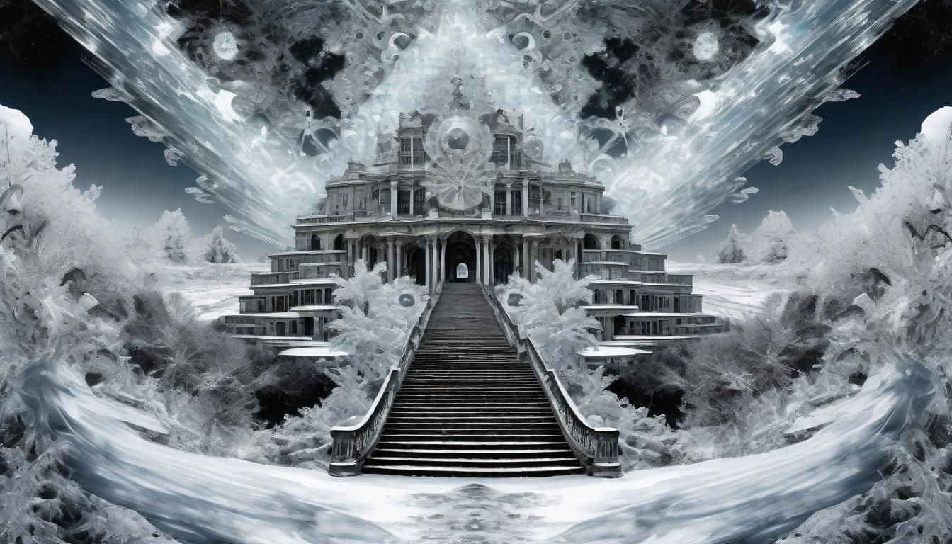 Celestial Kingdom: Fractal Ice Staircase in Silver