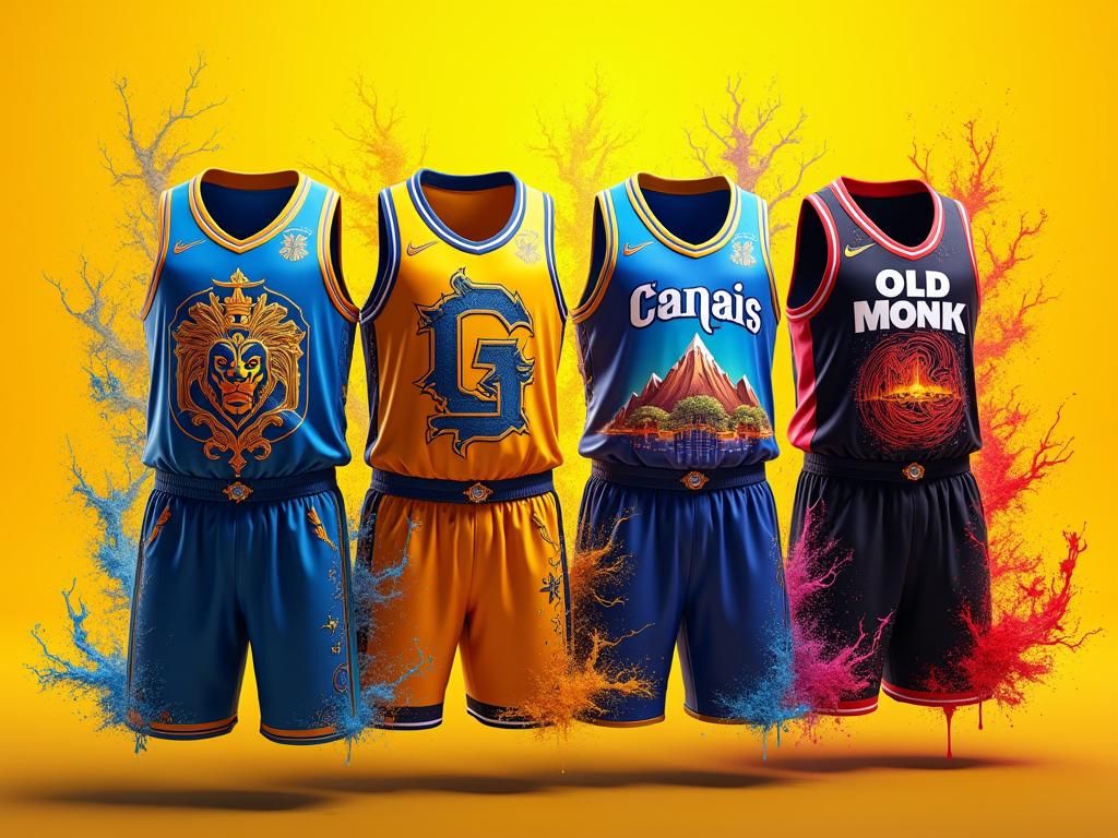 Detailed Basketball Jerseys in Pop Art Style
