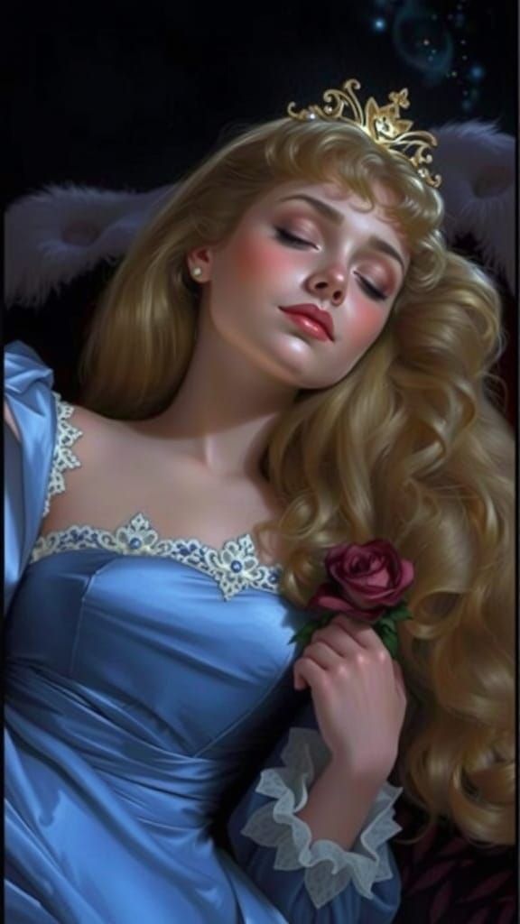 Sleeping Beauty in a Dreamy, Golden Paradise