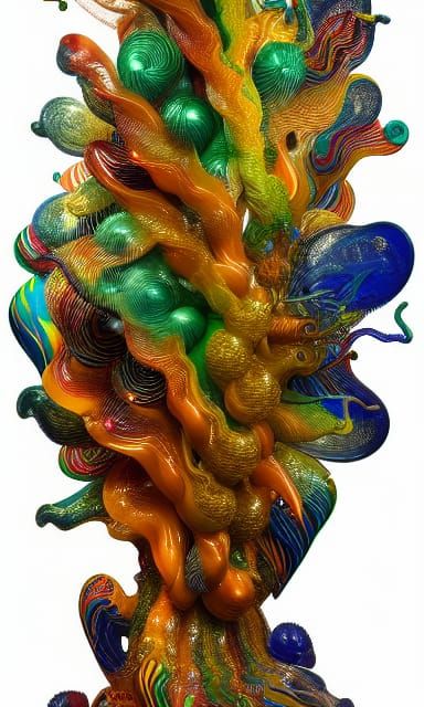 Fiery Phoenix Peacock in Sculpted Glass