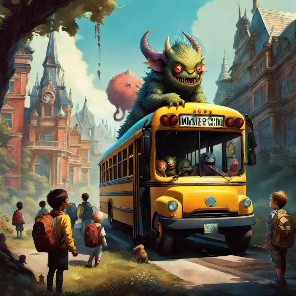 Monster Kids' First School Bus Ride