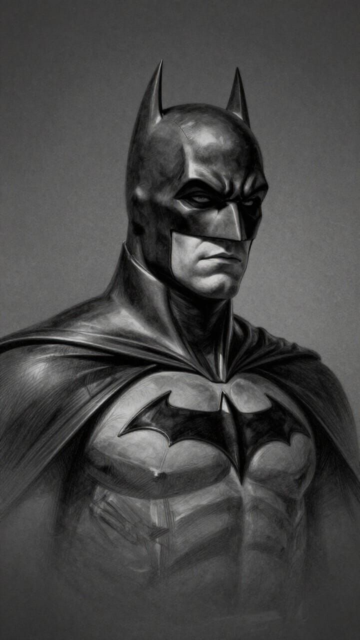 Elegant Batman Pencil Sketch Portrait