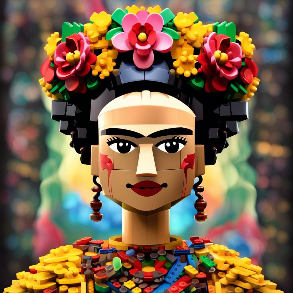 Lego Art of Frida Kahlo with Flower Crown