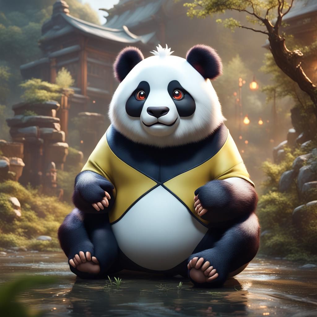 Grace The Human as Pokemon Panchem: Detailed Matte Painting