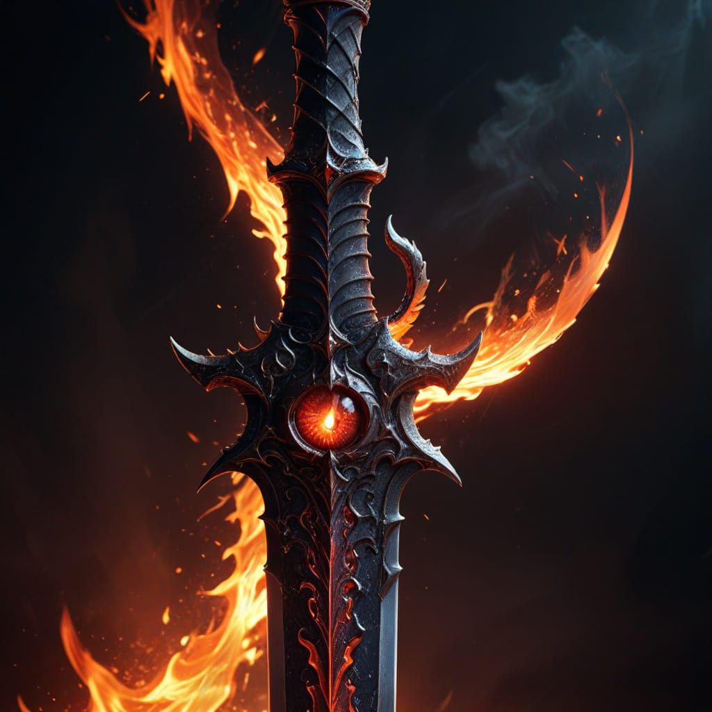 Sword of Dark Magic in Fiery Inferno