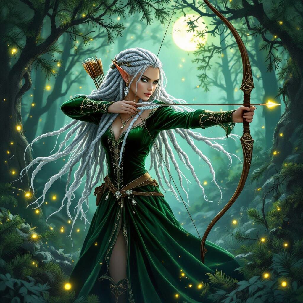 Elf Princess in Enchanted Forest: Ethereal Fantasy Art