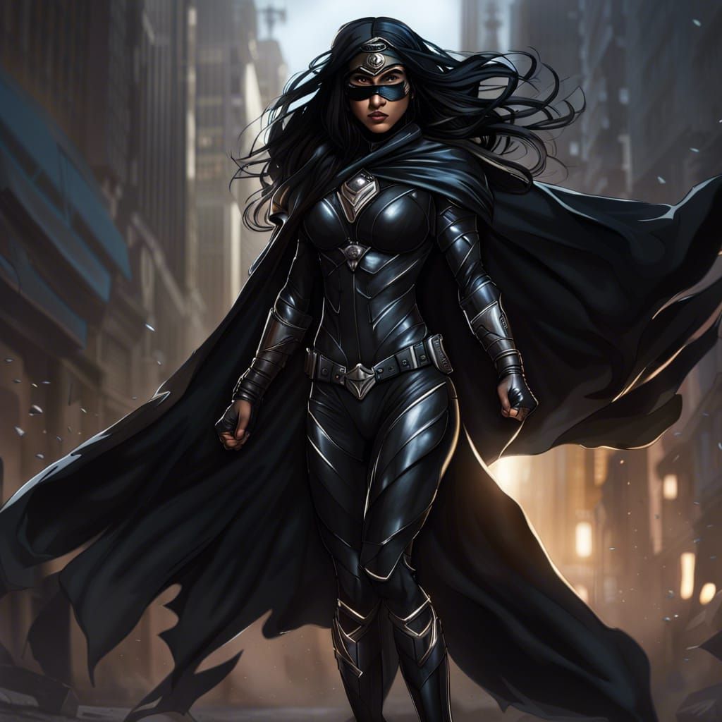 Indian Teenage Superhero Brooding on Rooftop at Night