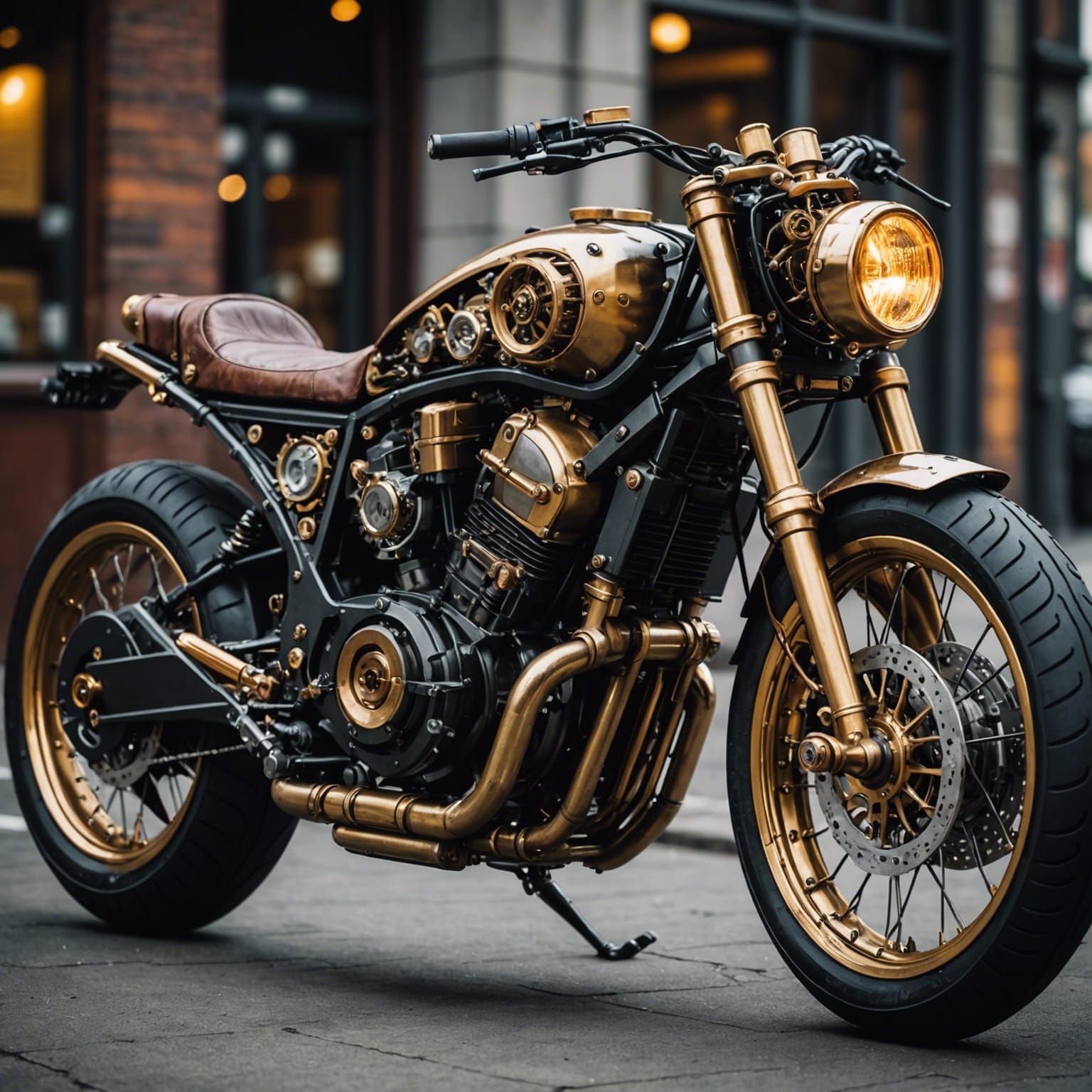 Steampunk Yamaha RZ 80 cm3 Motorcycle Engine